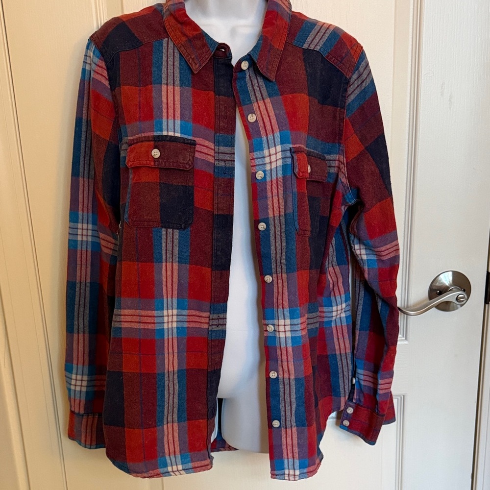 Mossimo Supply Co. Red and Blue Plaid Shirt